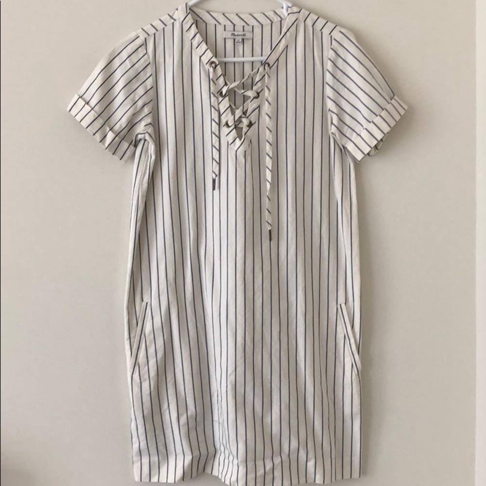 Madewell Harbor Lace-up Shift Dress